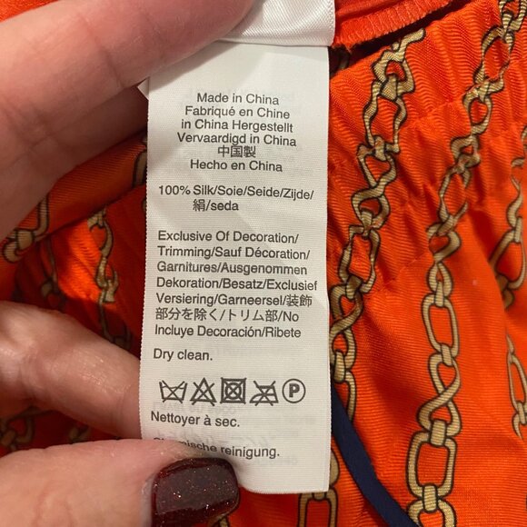 J.‎ Crew Collection Pull-On Silk Pant in Red Chains Print Size 8 NWT - Picture 7 of 10